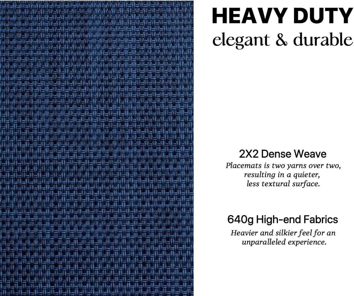 LEXMORE Placemats Set of 6 Vinyl/Plastic Woven Place Mats for Kitchen Table Indoor/Outdoor Washable