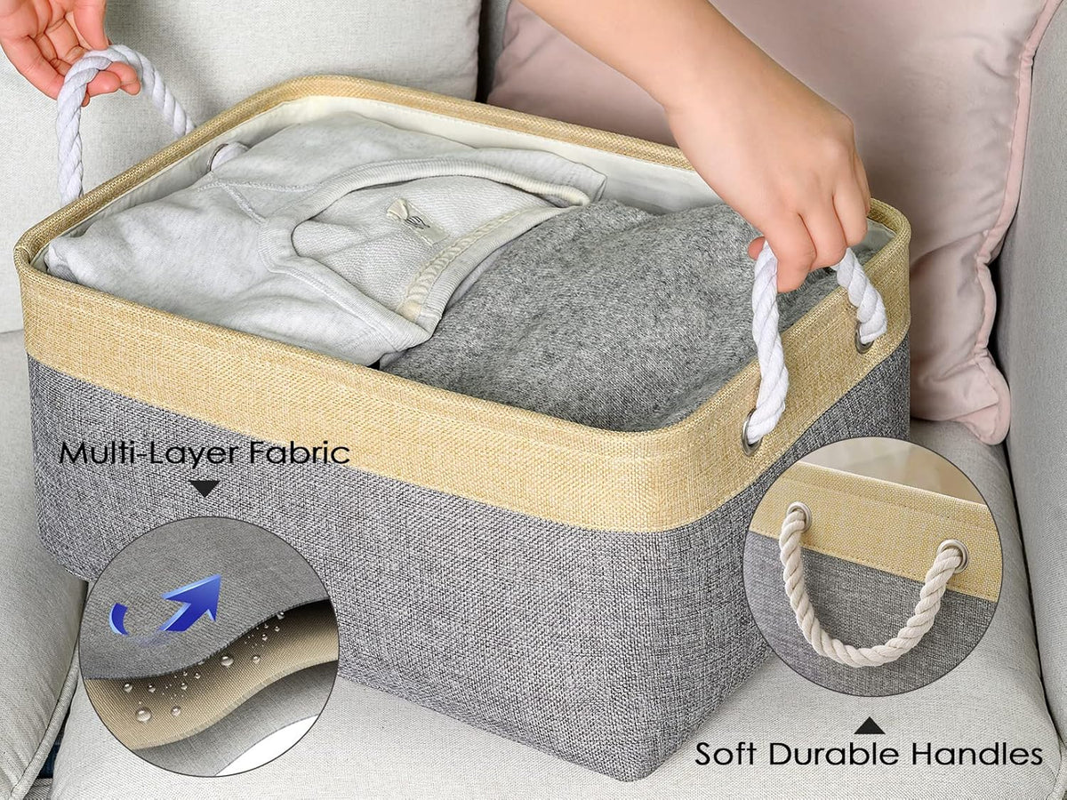 TheWarmHome Storage Bins for Organizing,Sturdy Storage Basket, Decorative Foldable Storage Baskets