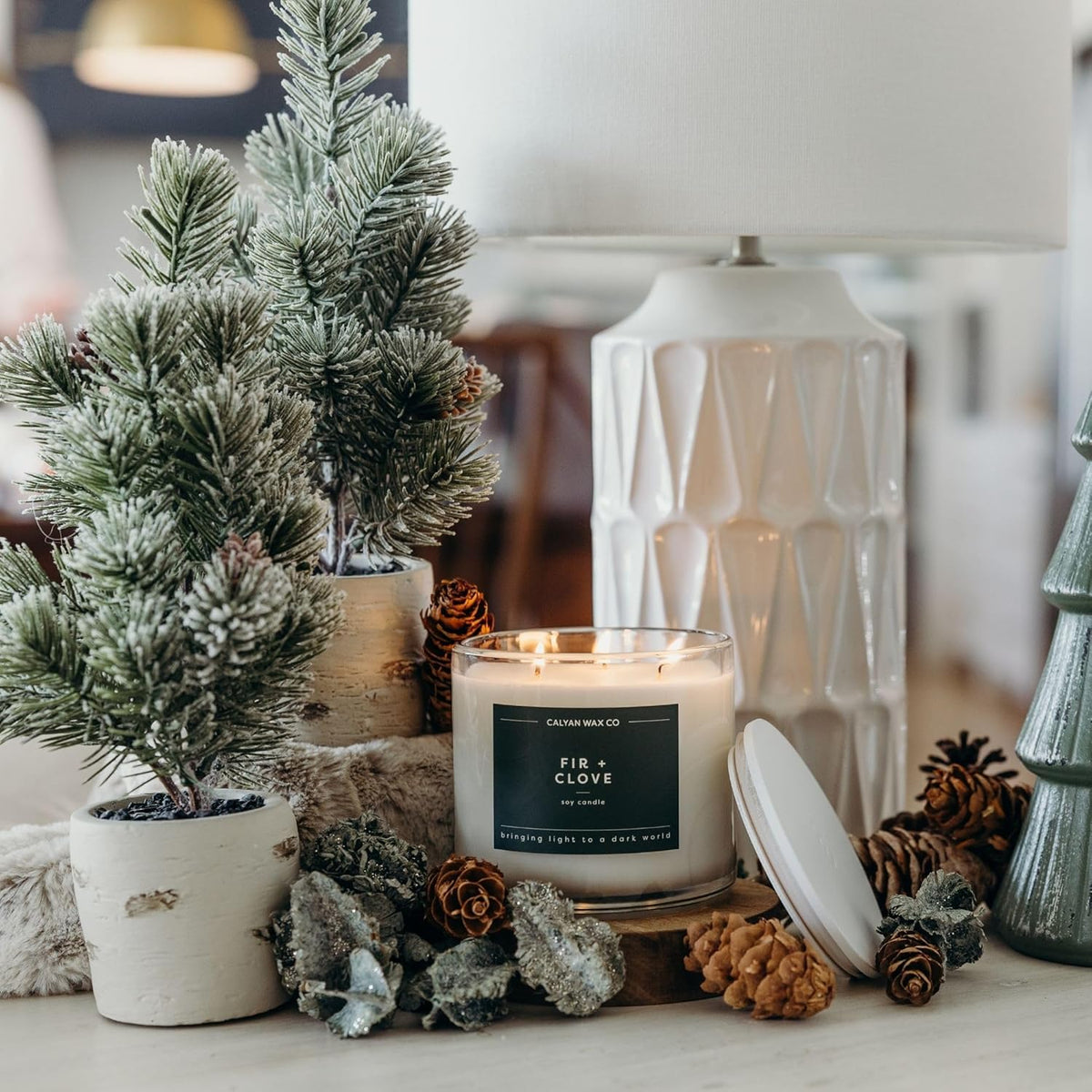 Calyan Wax Co. Holiday Scented Candle Set, Holiday Bundle of 4 Scented Candles, Bulk 3 Wick