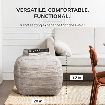 Anji Mountain 20"x20"x20" Handmade & Handcrafted Ottoman Pouf Comfortable Pouf Ottoman Foot Rest &