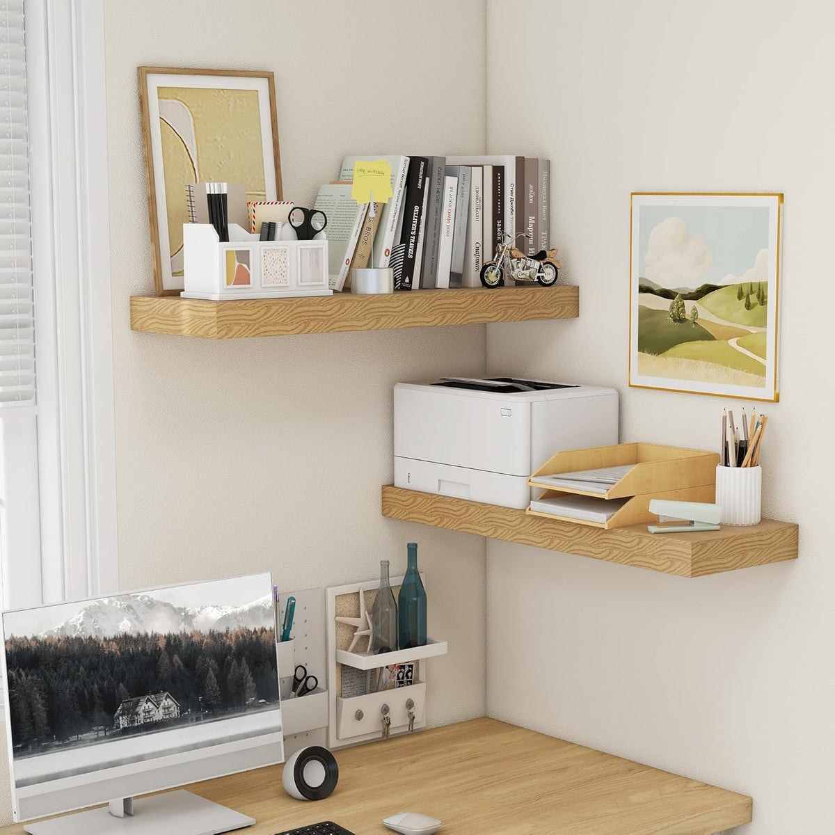 Deep Floating Shelves for Wall, 35.4W x 11.6D Rustic Large Wall Shelves Set of 2, 11.6 Inch Deep