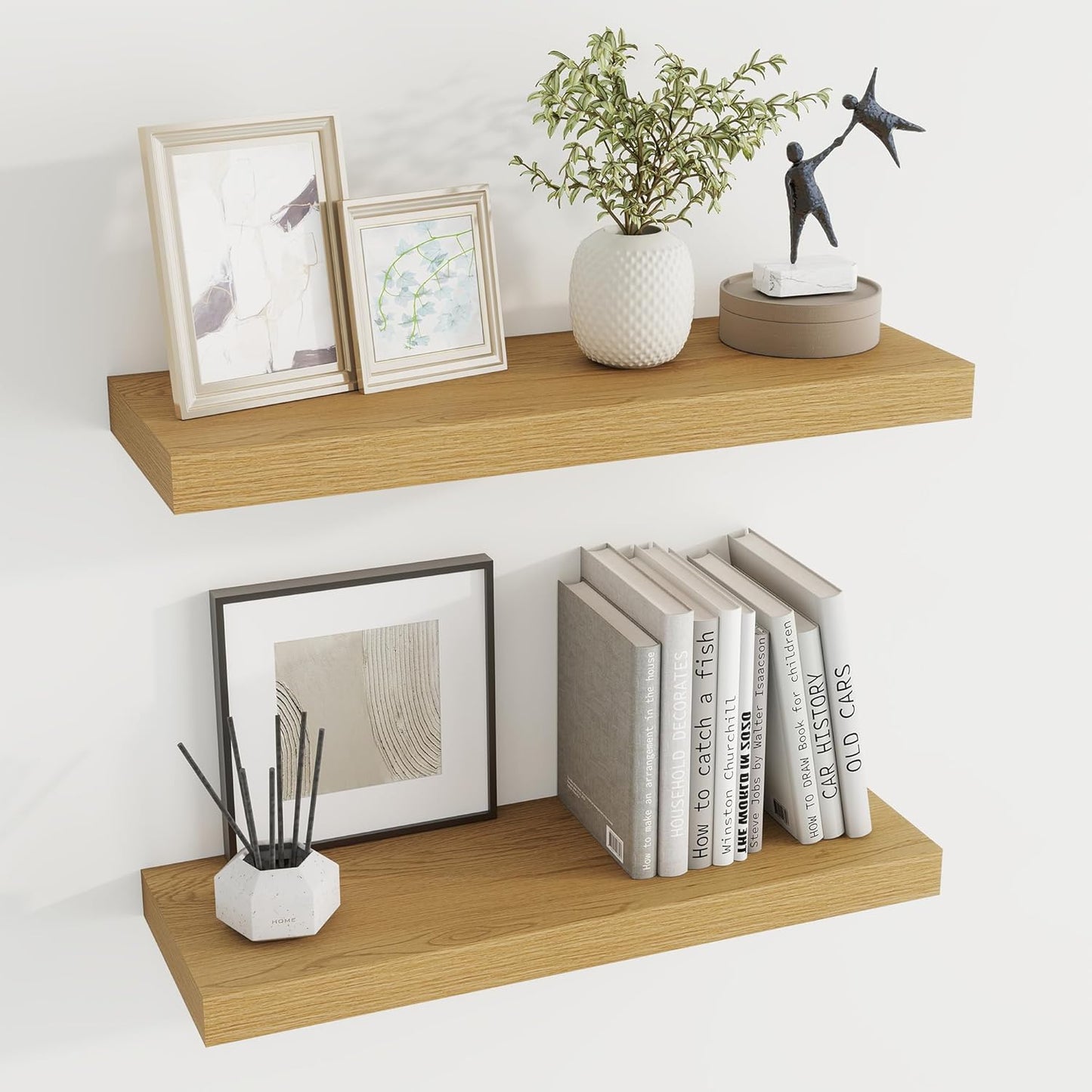 24 inch Floating Shelves Long Floating Shelves for Wall Large Wall Mounted Shelves with Invisible