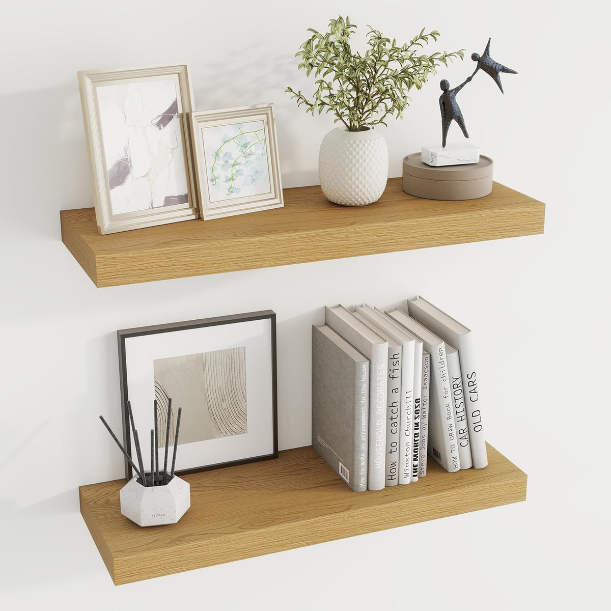 24 inch Floating Shelves Long Floating Shelves for Wall Large Wall Mounted Shelves with Invisible