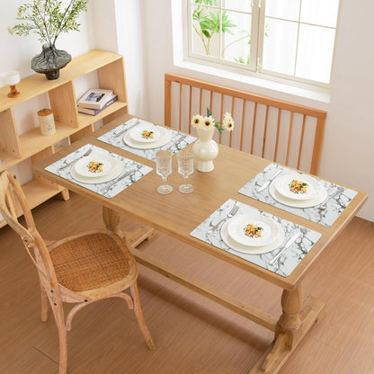 FROMHEART Faux Leather Placemats Set of 6–Waterproof,Heat/Oil Stain-Resistant PU Table