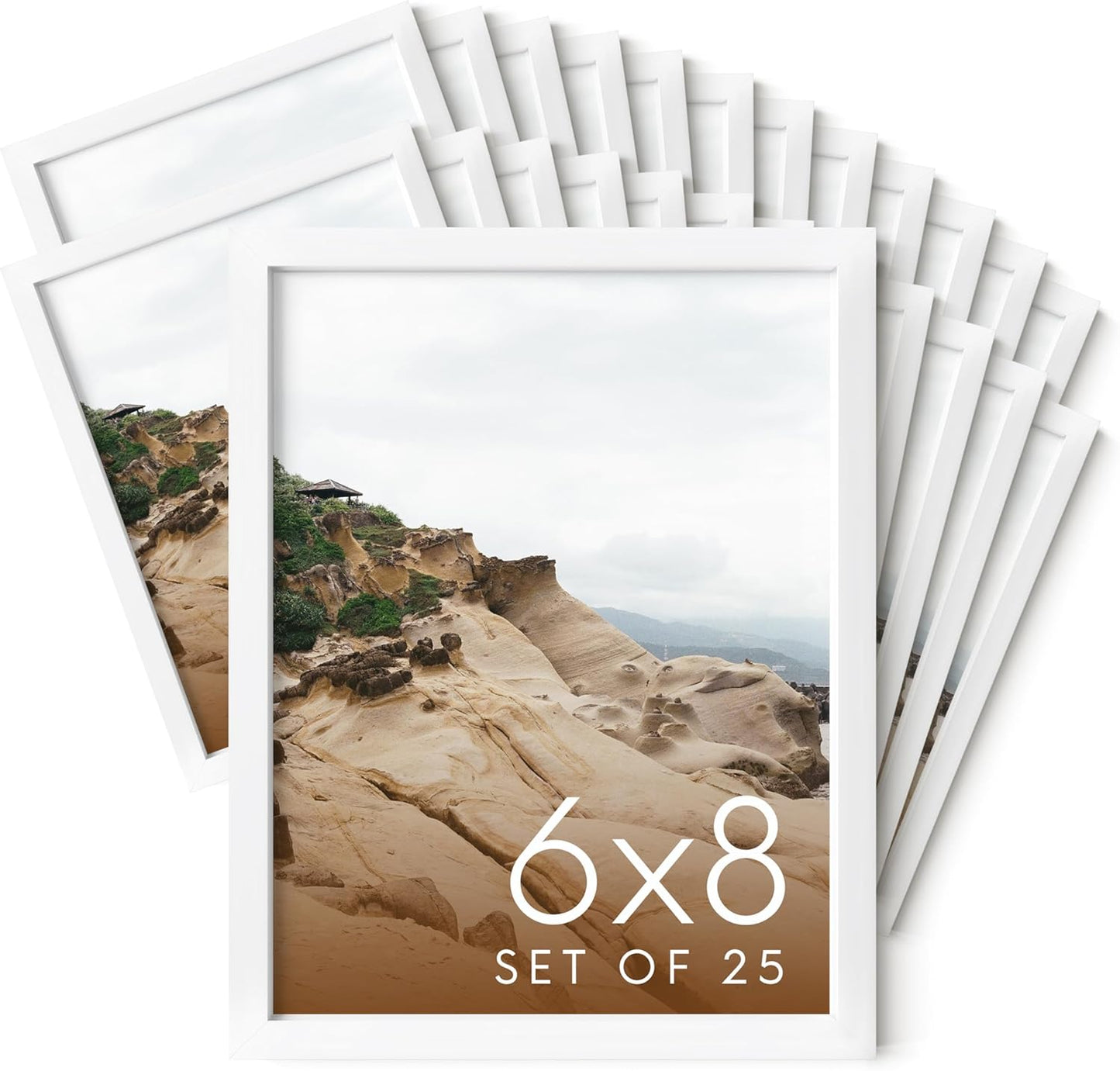 HAUS AND HUES 6x8 White Metal Picture Frames - Bulk Frames 6x8 - Features Premium Aluminum