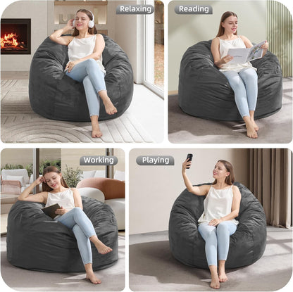 Hobestluk 3FT Bean Bag Chair Giant Bean Bag Chairs for Adults Large Bean Chairs with Removable