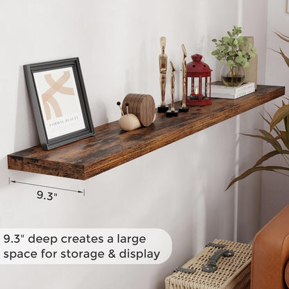 72 Inch Floating Shelves, 72 x 9 Rustic Wooden Fireplace Mantel, 9 Inch Floating Shelf for Wall