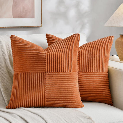Fancy Homi 2 Packs Burnt Orange Decorative Throw Pillow Covers 20x20 Inch for Living Room Couch Bed