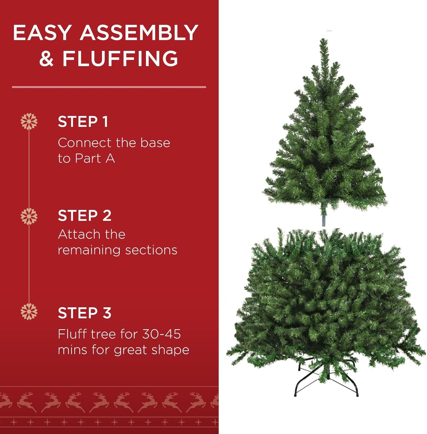 Best Choice Products Artificial Christmas Tree, 4.5ft Premium Unlit Realistic Spruce Holiday Décor