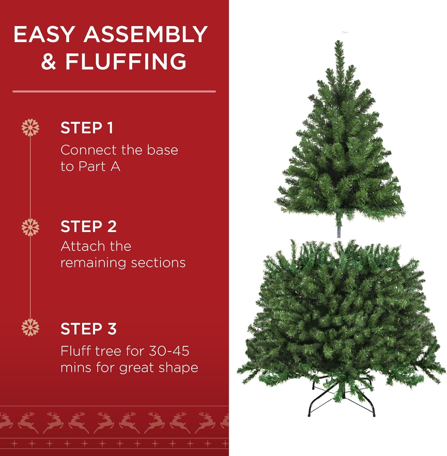 Best Choice Products Artificial Christmas Tree, 4.5ft Premium Unlit Realistic Spruce Holiday Décor