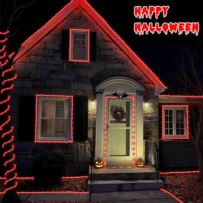 YEGUO 2 Packs Each 33ft 100 LED Solar Rope Lights Outdoor Waterproof, Red String Lights for