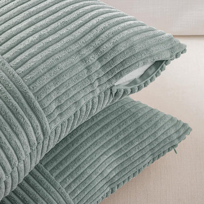 Fancy Homi 2 Packs Grey Blue Decorative Throw Pillow Covers 18x18 Inch for Couch Bed Sofa, Rustic