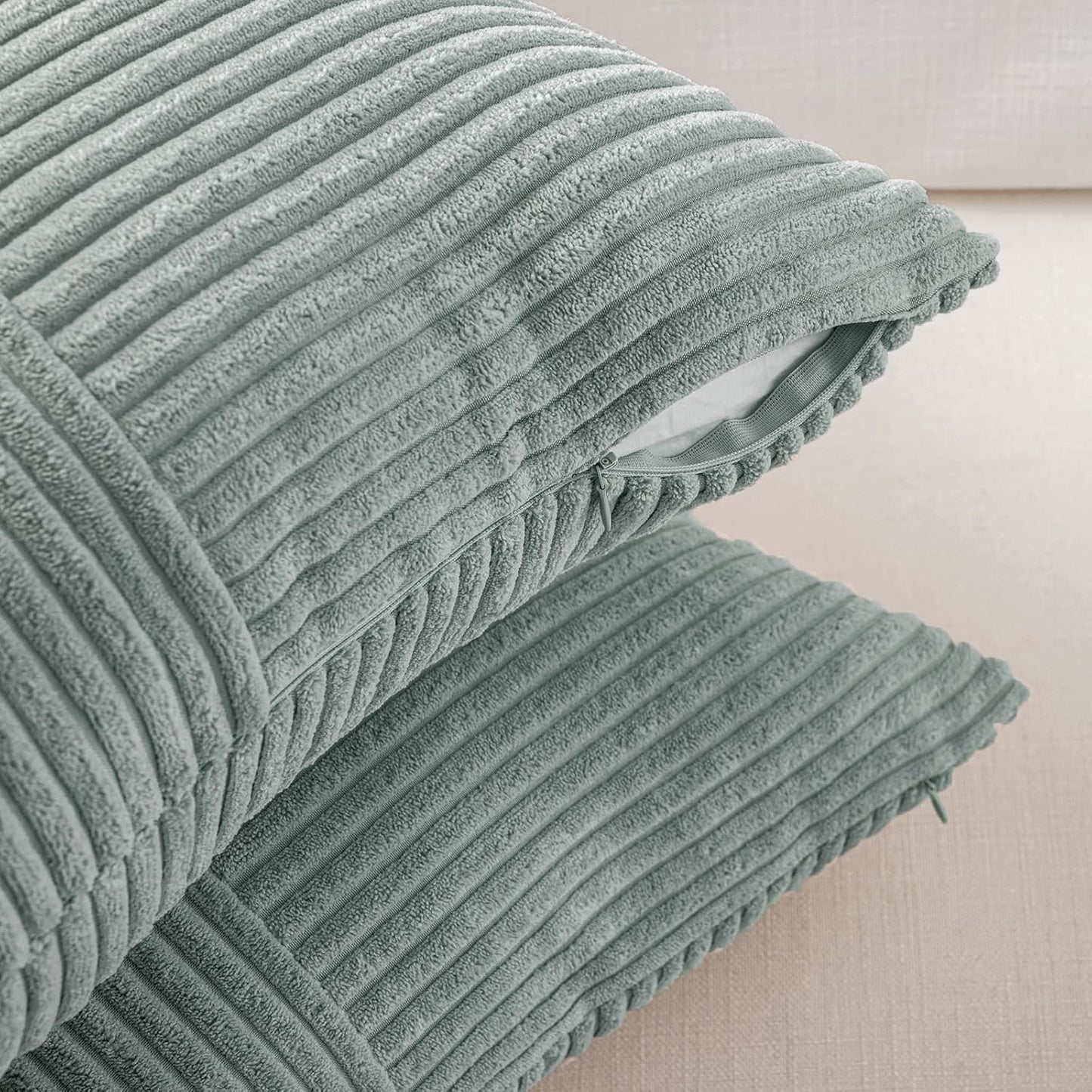 Fancy Homi 2 Packs Grey Blue Euro Decorative Throw Pillow Covers 26x26 Inch for Couch Bed Sofa