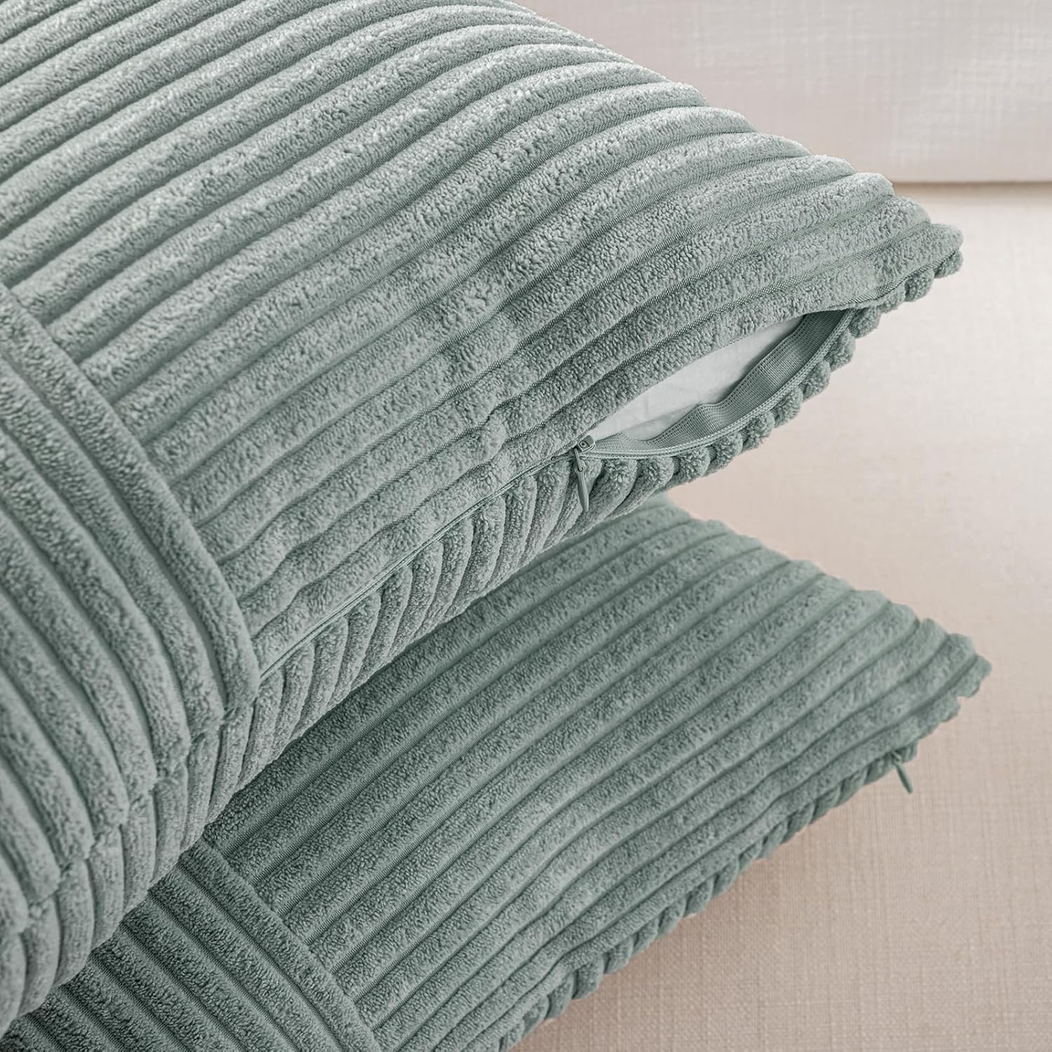 Fancy Homi 2 Packs Grey Blue Euro Decorative Throw Pillow Covers 26x26 Inch for Couch Bed Sofa
