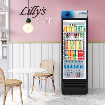 KoolMore KM-MDR-1GD-15C 26 in. Commercial Glass Door Merchandiser Refrigerator with LED Lights, 15