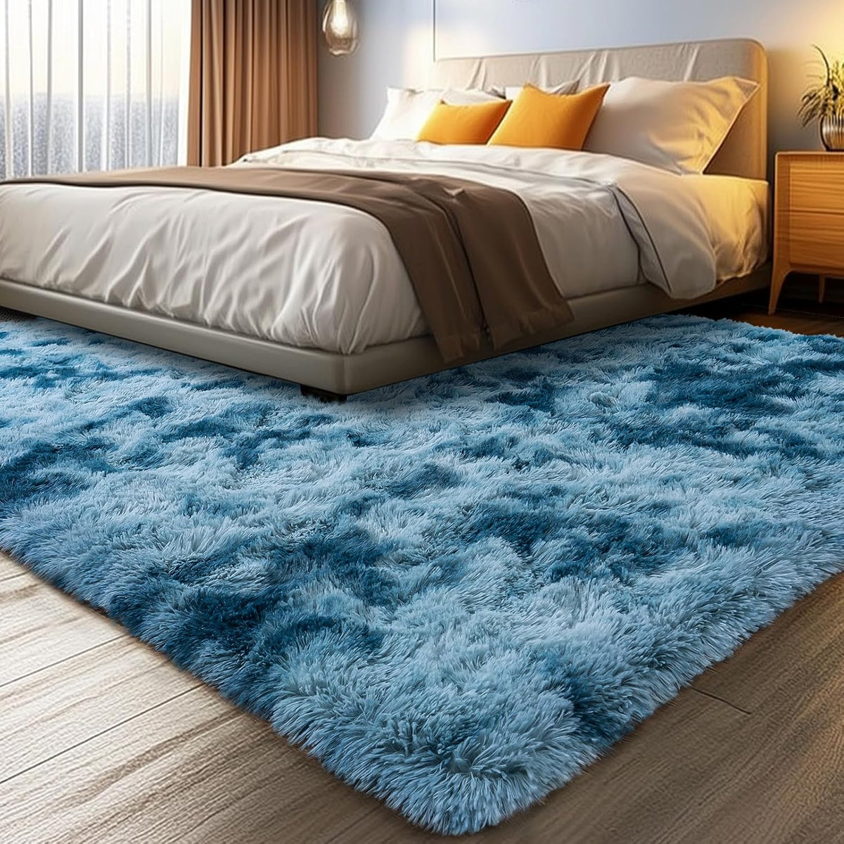 Rezutan Fluffy Rug for Living Room Bedroom, Super Soft Modern Shaggy Fuzzy Kids, Plush Indoor