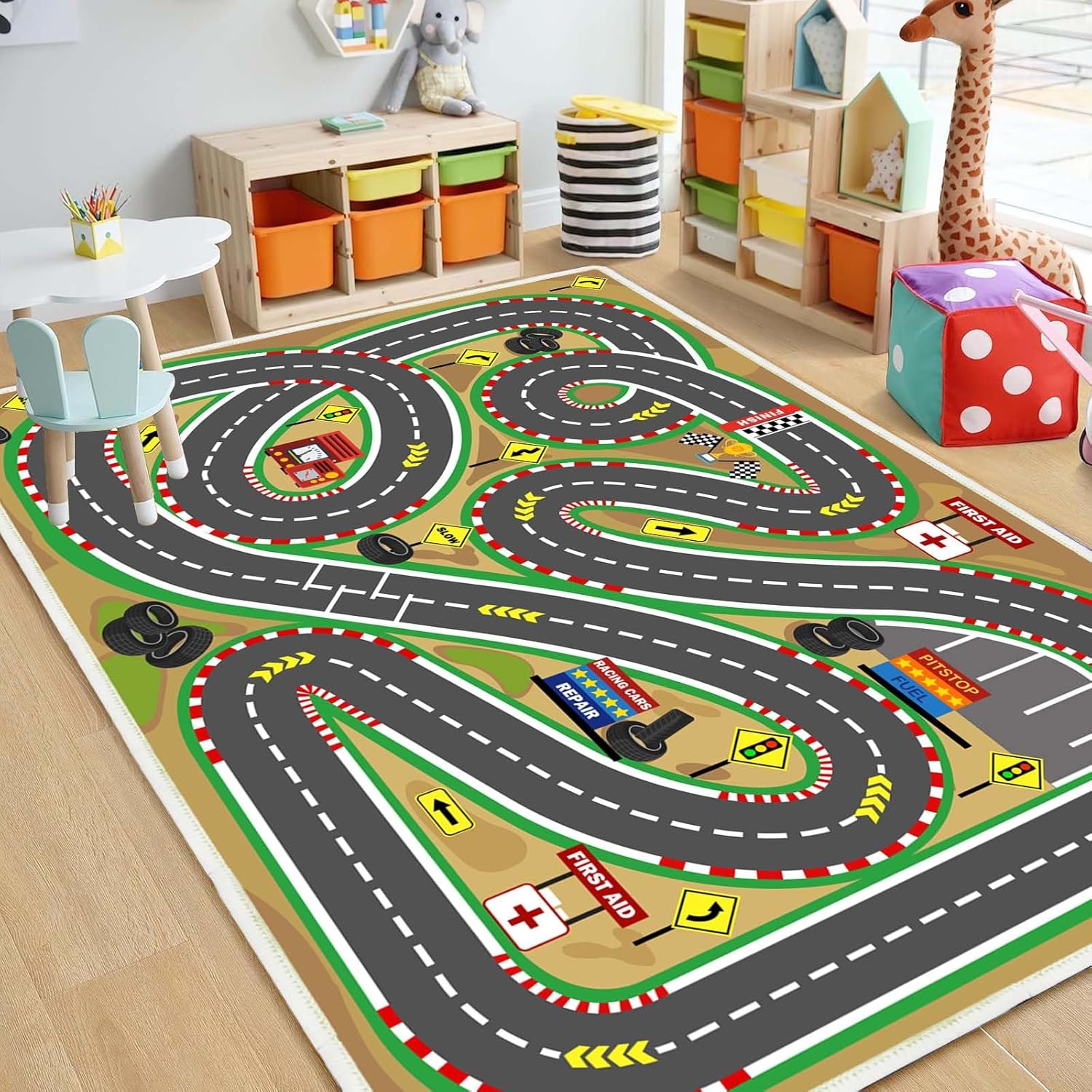 Kids Rug Play mat Playroom Rugs Car Rugs for Kids Toy Cars Race Track for Classroom Rug