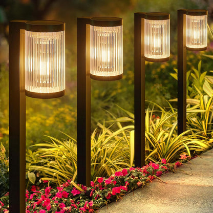 Solar Pathway Lights Outdoor, 4 Pack Upgraded Outdoor Solar Lights for Outside Super Bright Up to
