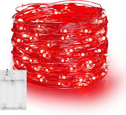 Dazzle Bright Fairy Lights Battery Operated, 20 FT 60 LED Silver Wire Waterproof Battery Operated