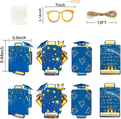 pinkblume Graduation Party Decorations Navy Blue and Gold Grad Photo Banner Royal Blue Gold