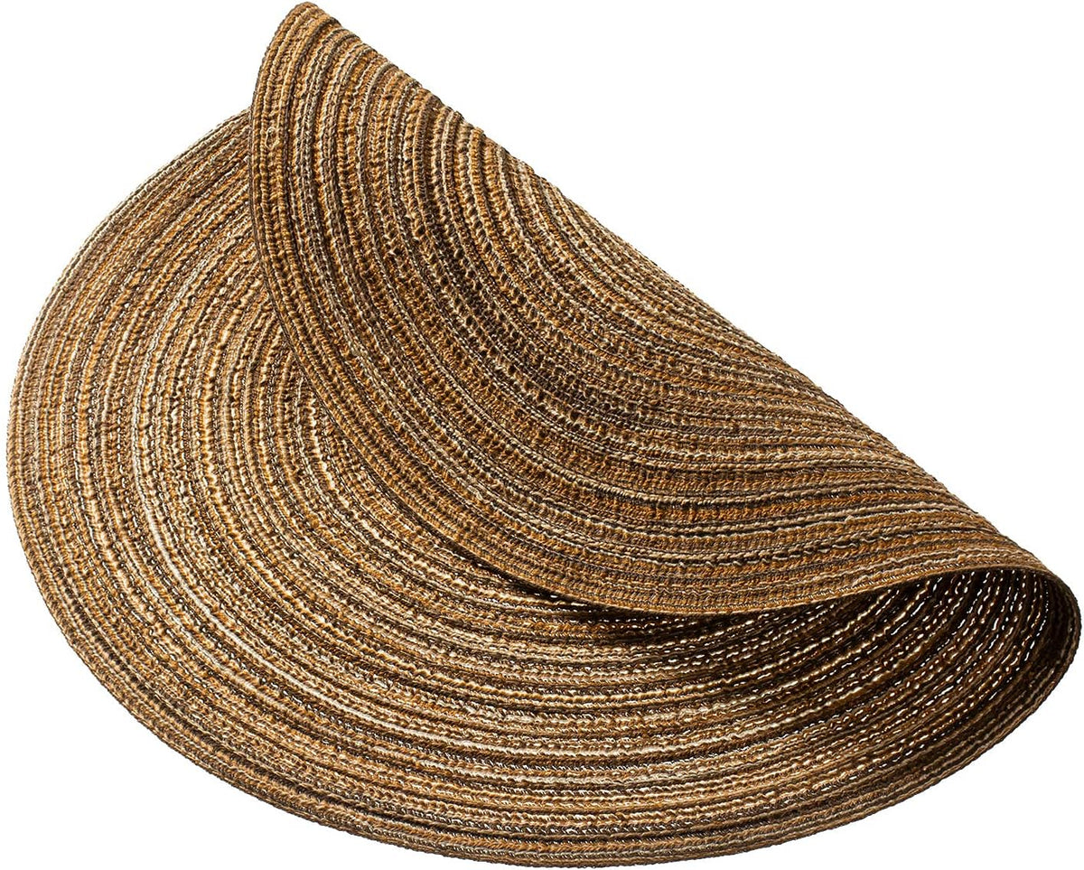 AHHFSMEI Round Braided Placemats Set of 6 Round Table Mats for Dining Tables Natural Woven Heat