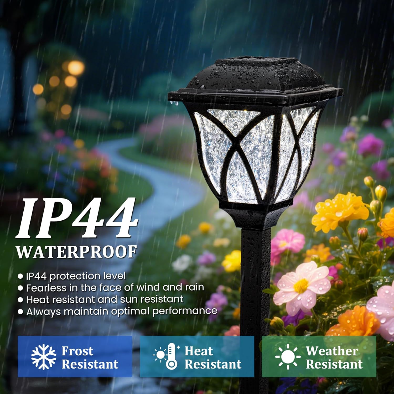 GIGALUMI Solar Lights Outdoor Waterproof, 8 Pack LED Solar Garden Lights, Outdoor Decorations