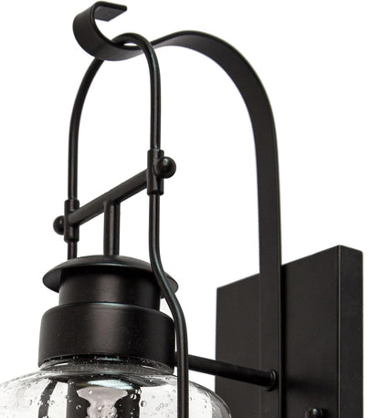 Muskoka Lifestyle Products Rustic Wall Light Lantern with Retro Industrial loft Lantern Look in