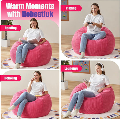 Hobestluk 3.5FT Bean Bag Chair Adult Bean Bag Chair Large Bean Bag Chair with Filler Included