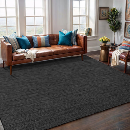 Washable Indoor Outdoor Rug 6x9 Weather Resistant Area Rugs Modern Solid for Porch Deck Balcony