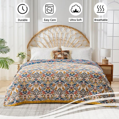 Boho Throw Blanket Reversible Cotton Bohemian Tapestry,100% Cotton Throw Blanket for