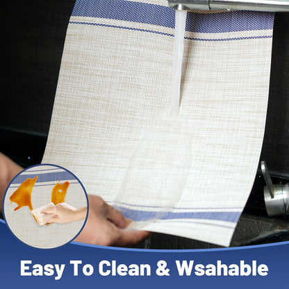 Placemats Set of 8，Non-Slip PVC Weave Table Mats Easy to Clean，Heat Resistant Place Mats for