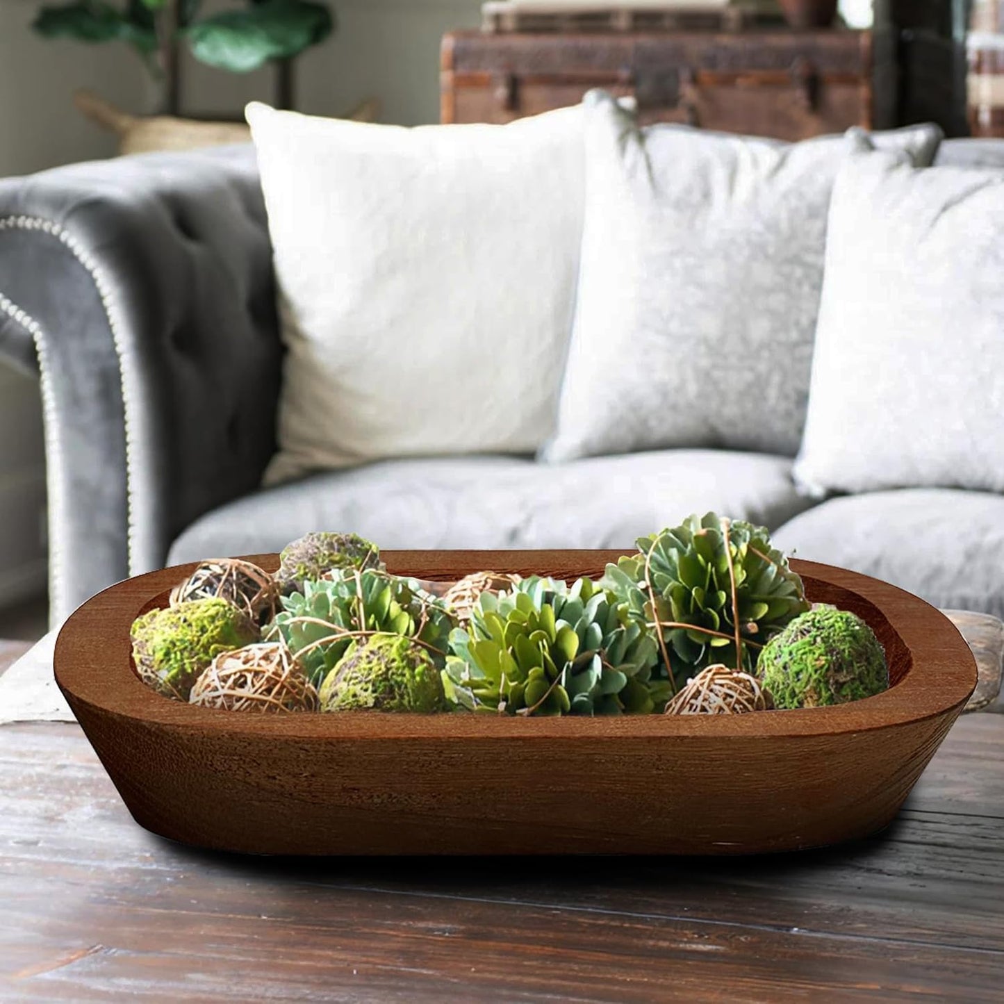 Royxen 8 Pack Wood Dough Bowl, Wooden Dough Bowls Paulownia, Rustic Bowl Vintage, Bowls for Candle