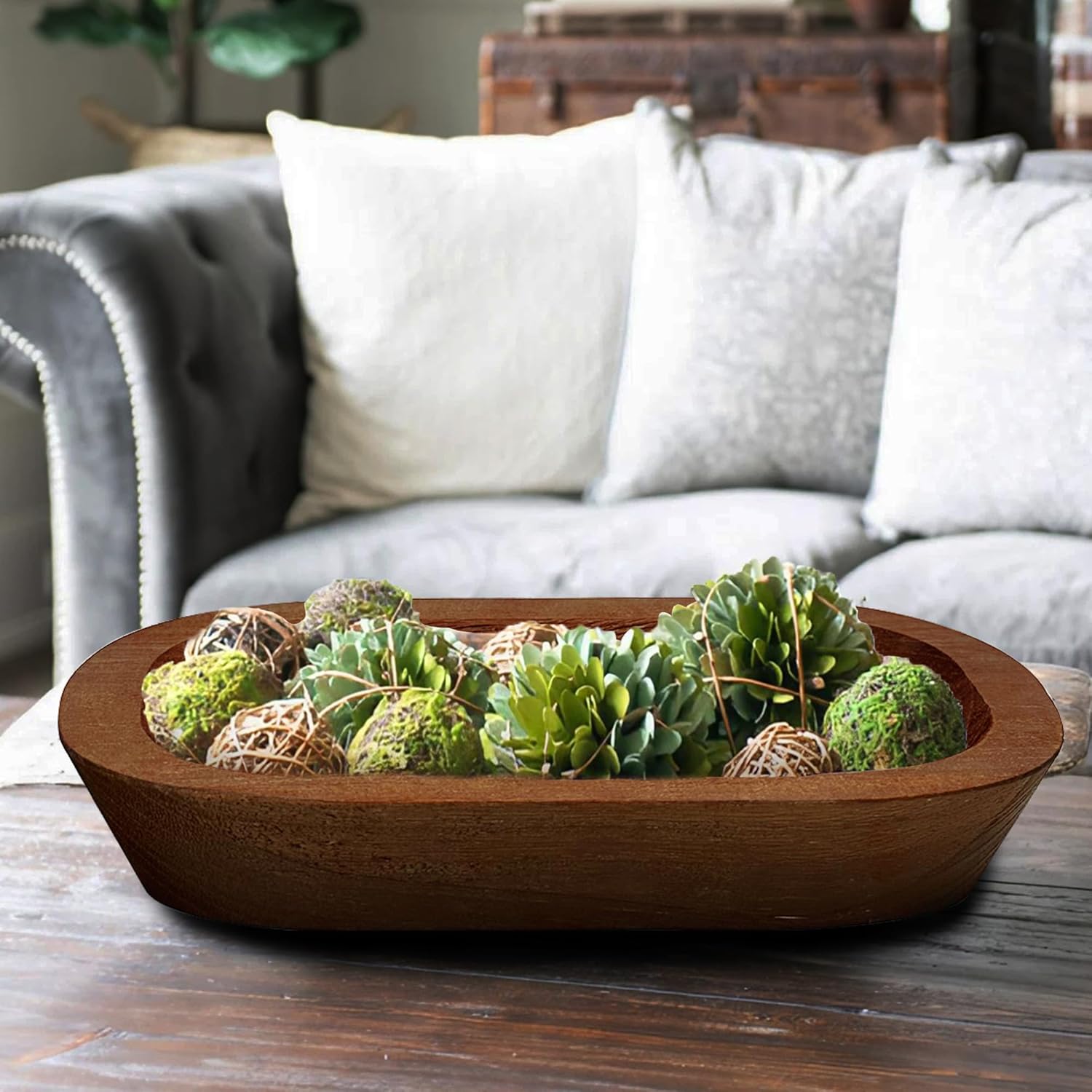Royxen 8 Pack Wood Dough Bowl, Wooden Dough Bowls Paulownia, Rustic Bowl Vintage, Bowls for Candle