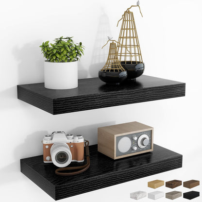 RICHFOCUS 16Inch Floating Shelves for Wall 2 Pack Shelves for Bedroom|Kitchen|Bathroom Wall Mounted
