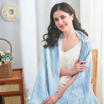 inhand Knitted Throw Blanket for Couch and Bed, Soft Living Room Home Decor Knitted Blanket with