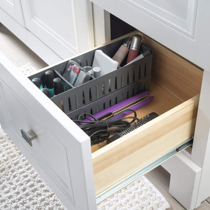 Simplify 4 Compartment Stackable Bin with Adjustable Dividers | Drawer Organizer | Storage Basket |