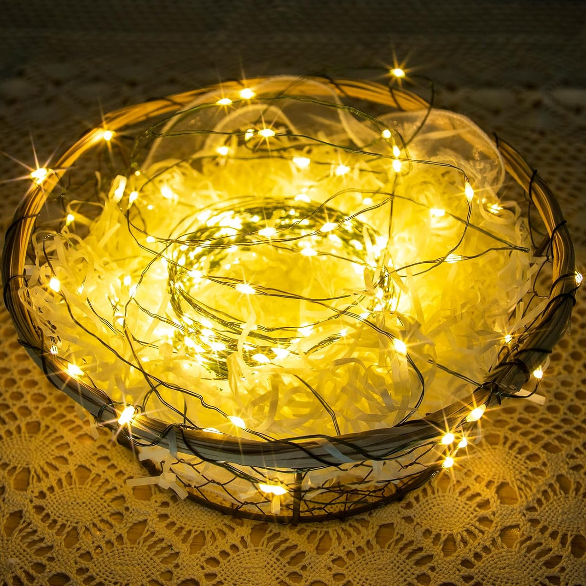 Solar String Lights for Outside,33FT 100LEDs (4 Pack) Solar Fairy Lights,Waterproof 8 Modes Outdoor