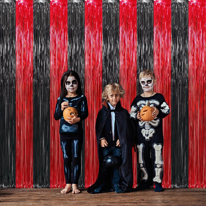 GOER 3.2 ft x8.2 ft Metallic Tinsel Foil Fringe Curtains Party Photo Backdrop Party Streamers for