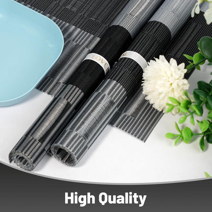 Placemats Set of 6，Non-Slip PVC Weave Table Mats Easy to Clean，Heat Resistant Place Mats for