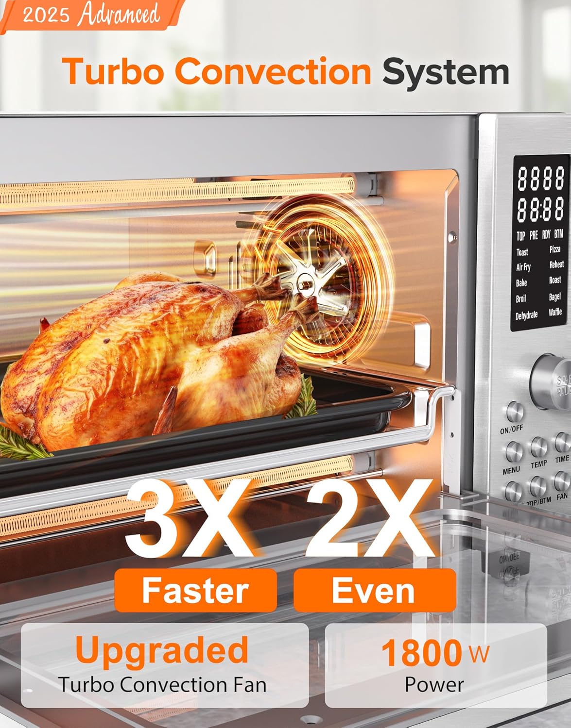 Nuwave Bravo Pro Smart 21QT Toaster Oven Air Fryer Combo, Convection Oven Countertop, 10 functions