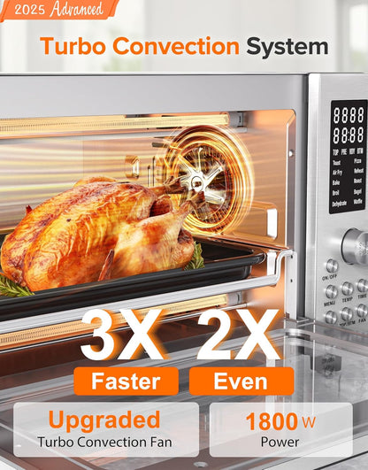 Nuwave Bravo Pro Smart 21QT Toaster Oven Air Fryer Combo, Convection Oven Countertop, 10 functions
