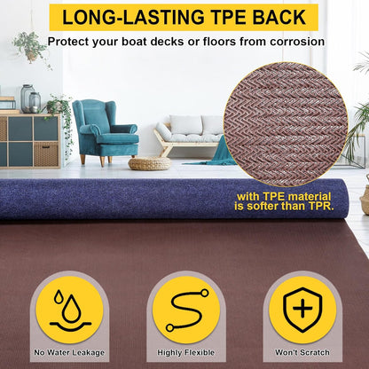 Marine Carpet,6 FT x 18 FT Deep Blue Indoor Outdoor Carpet 0.2" Thick Boat Carpet with Water-Proof
