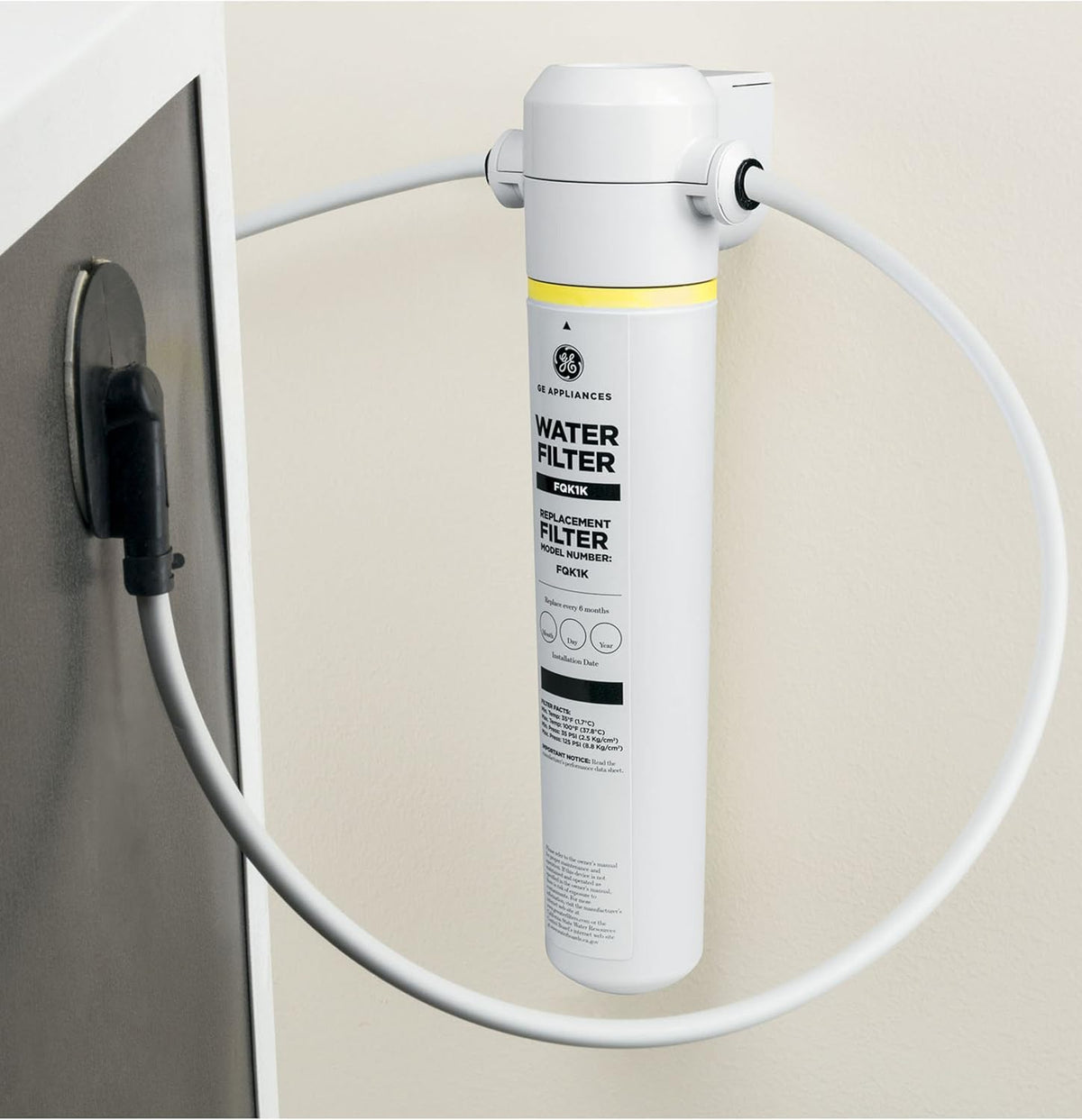 GE Icemaker & Refrigerator System, Exterior Connection, Ice for Beverages, Reduce Chlorine Taste &