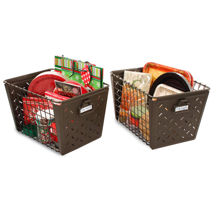 Spectrum Macklin Medium Wire Storage Basket for Bathroom Closet Under Sink & Kitchen Storage, Metal