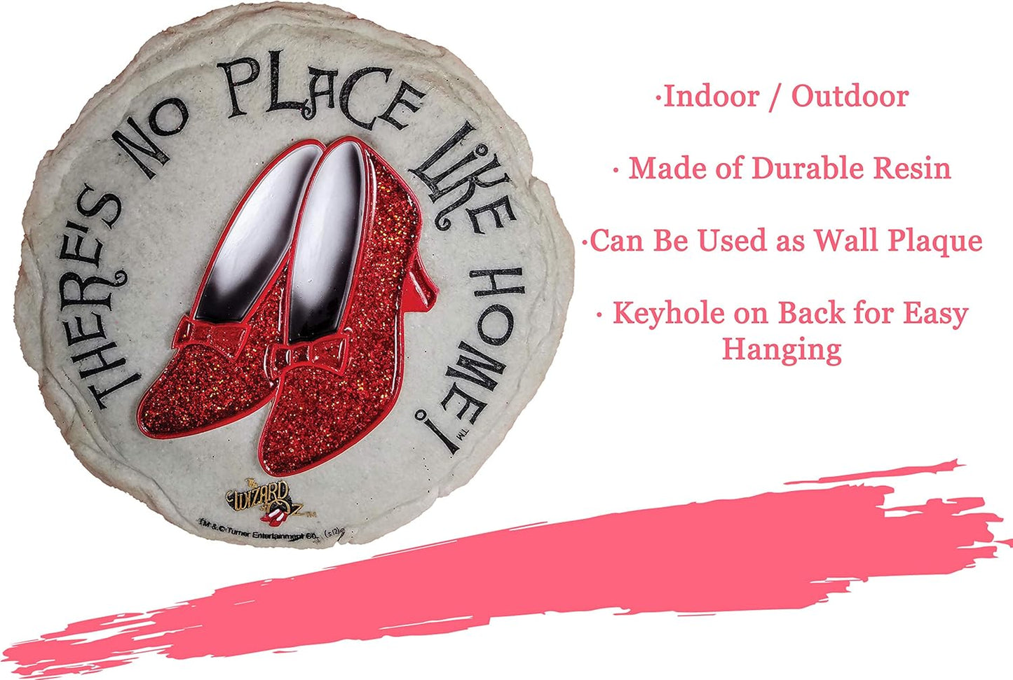 Spoontiques Ruby Slippers Stepping Stone - Wizard of Oz Decorative Garden Stone for Yard, Patio