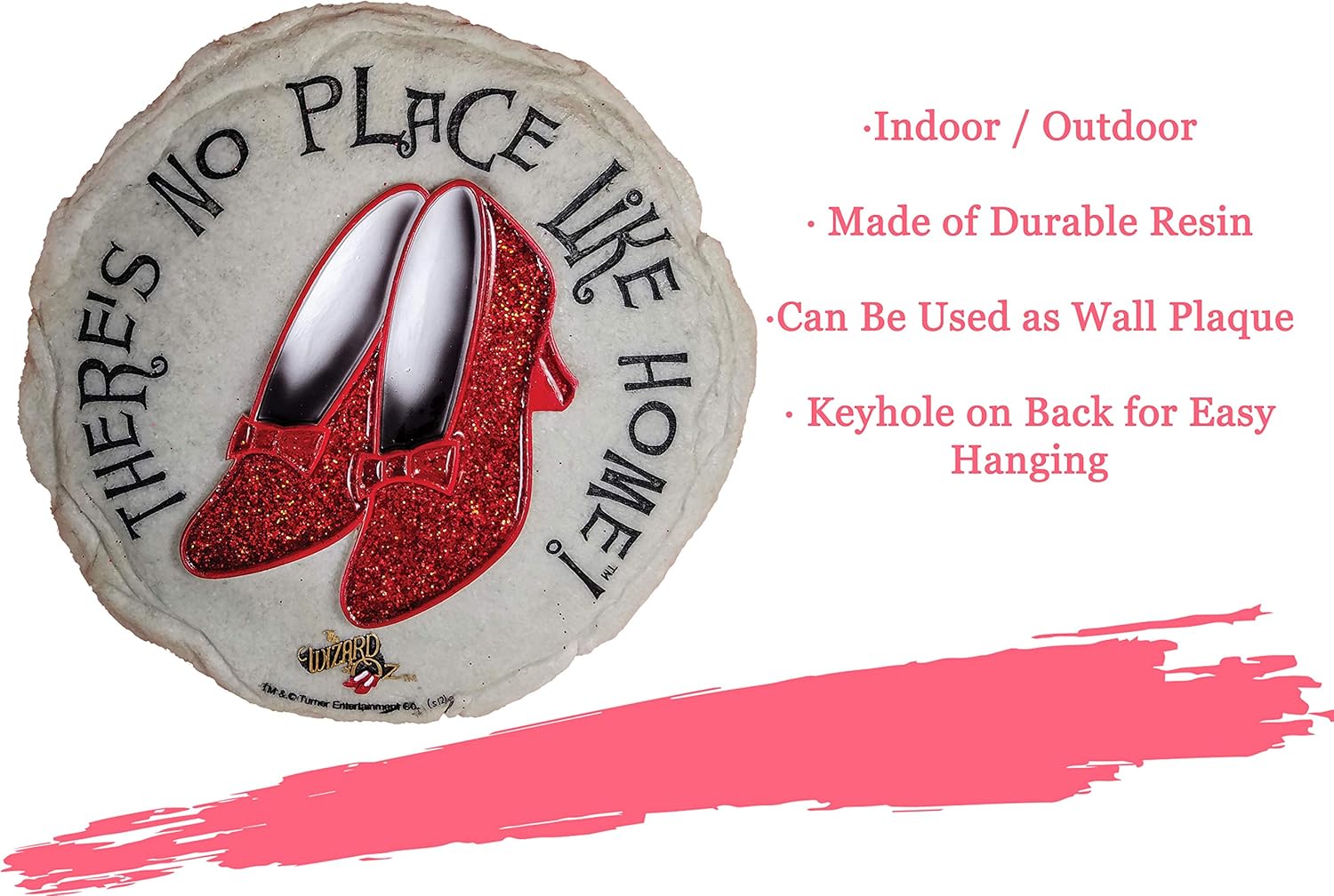 Spoontiques Ruby Slippers Stepping Stone - Wizard of Oz Decorative Garden Stone for Yard, Patio