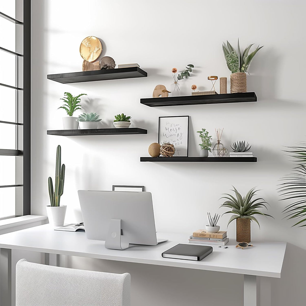 Wood Floating Shelves for Wall Decor, Rustic Wall Shelves for Bedroom Bathroom Kitchen Living Room