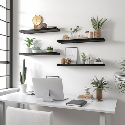 Wood Floating Shelves for Wall Decor, Rustic Wall Shelves for Bedroom Bathroom Kitchen Living Room