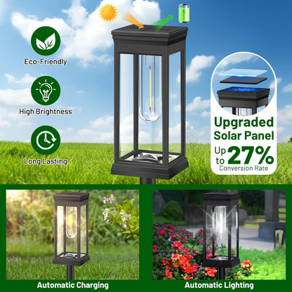 BesLowe 【Upgraded】 Solar Pathway Lights Outdoor, 12-Pack Large LED Solar Light Outdoor Waterproof