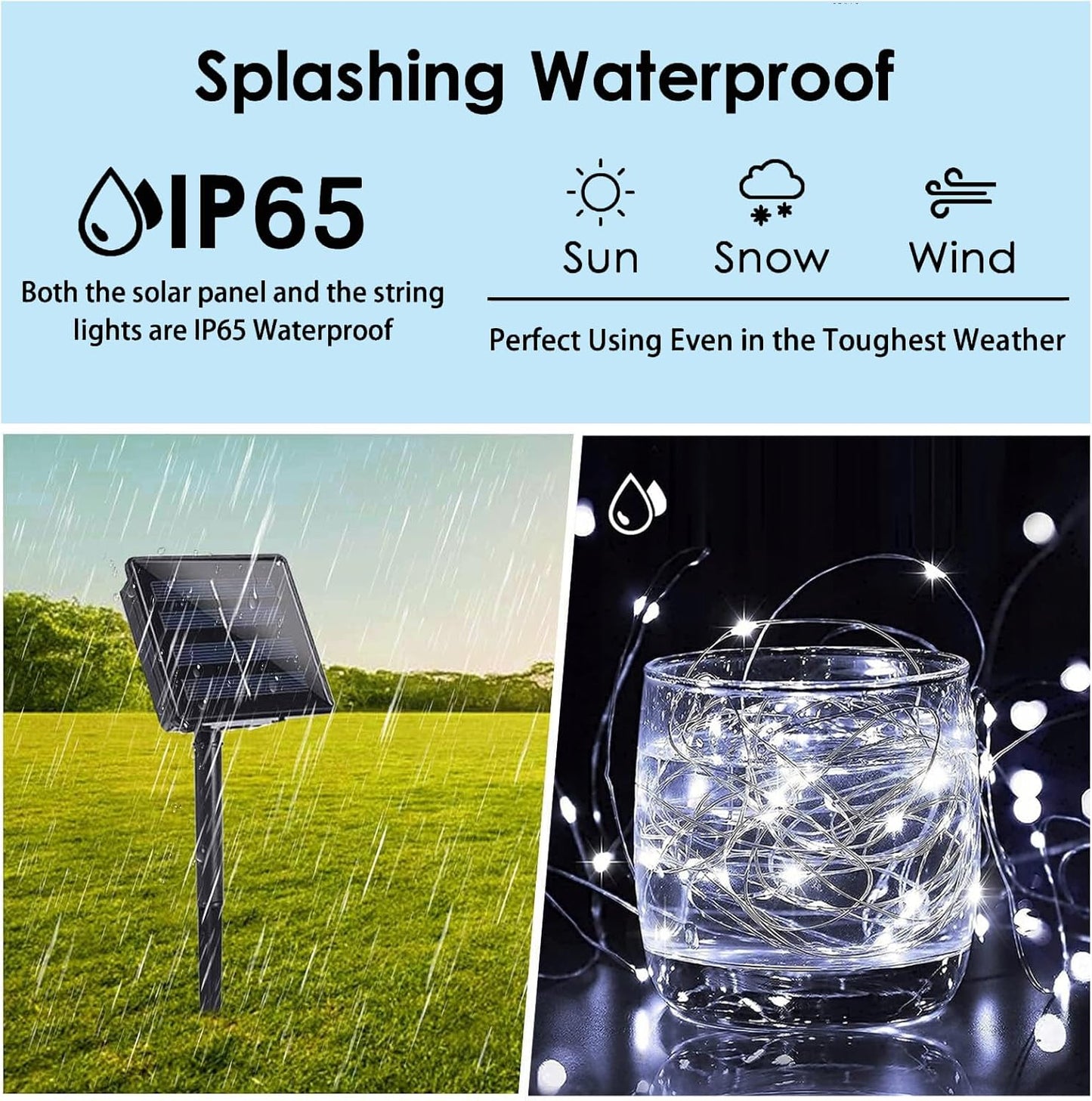 Solar Christmas String Lights Outside, 3 Pack Total 120FT 300 LED Solar Garden Twinkle Light